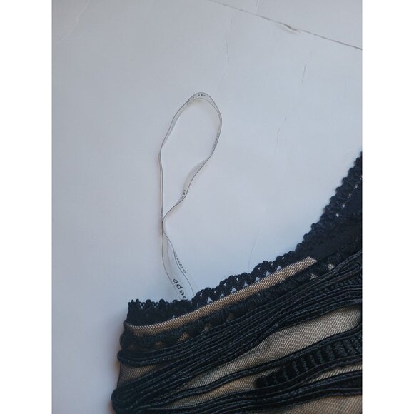 Bebe Black Embroidered Halter Top Size 8 Party Event Clubwear Wedding Cocktail - Picture 12 of 14